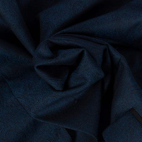Empire Navy Paisley Shawl Lapel Dinner Jacket - Wool, Silk, Leather, Made In Canada - Alternate View