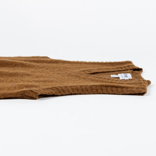 Harley Of Scotland Medium Brown Shaggy Slipover Vest - Wool, Knit, Made In Scotland - View 7