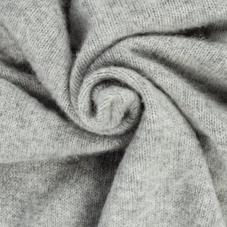 Harley Of Scotland Light Grey Shaggy Crewneck Sweater - Wool, Cashmere, Knit, Made In Scotland - Alternate View