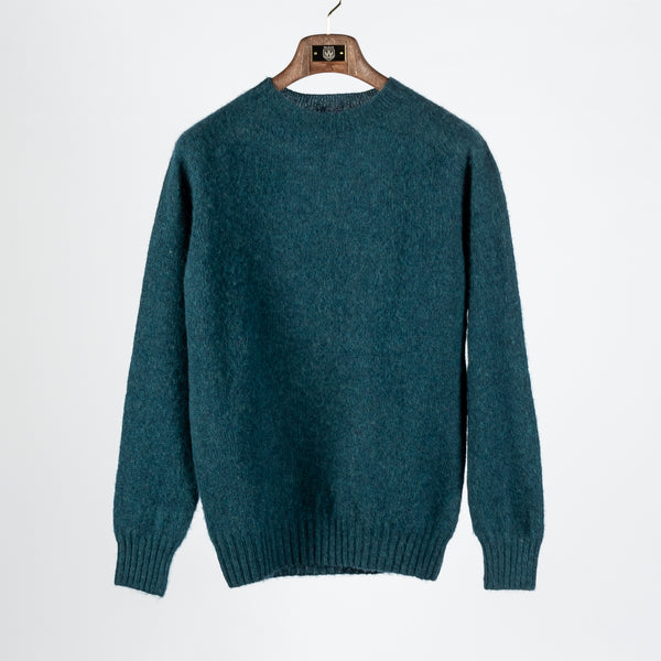 Teal Shaggy Crewneck Sweater