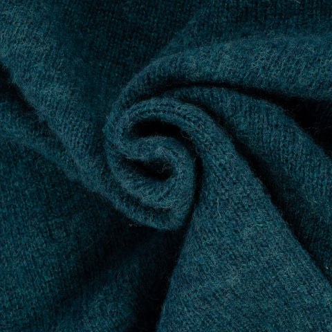 Harley Of Scotland Teal Shaggy Crewneck Sweater - Red, Wool, Cashmere, Scottish, Tailored Fit, Knit, Made In Scotland -...