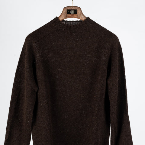 Harley Of Scotland Natural Black Saddle Shoulder Crewneck Sweater - Wool, Knit - View 6