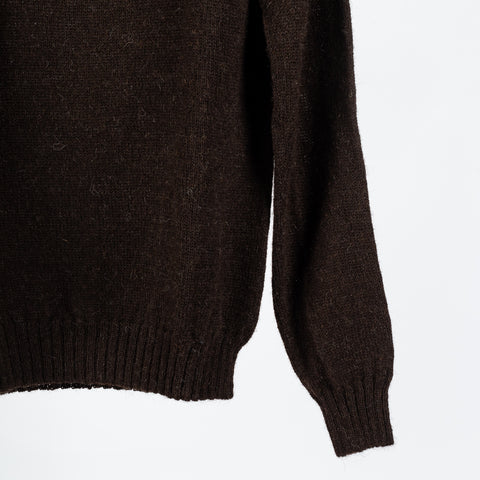 Harley Of Scotland Natural Black Saddle Shoulder Crewneck Sweater - Wool, Knit - Back View