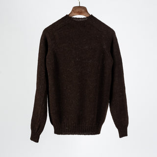 Harley Of Scotland Natural Black Saddle Shoulder Crewneck Sweater - Wool, Knit - View 5