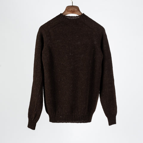 Harley Of Scotland Natural Black Saddle Shoulder Crewneck Sweater - Wool, Knit - View 5