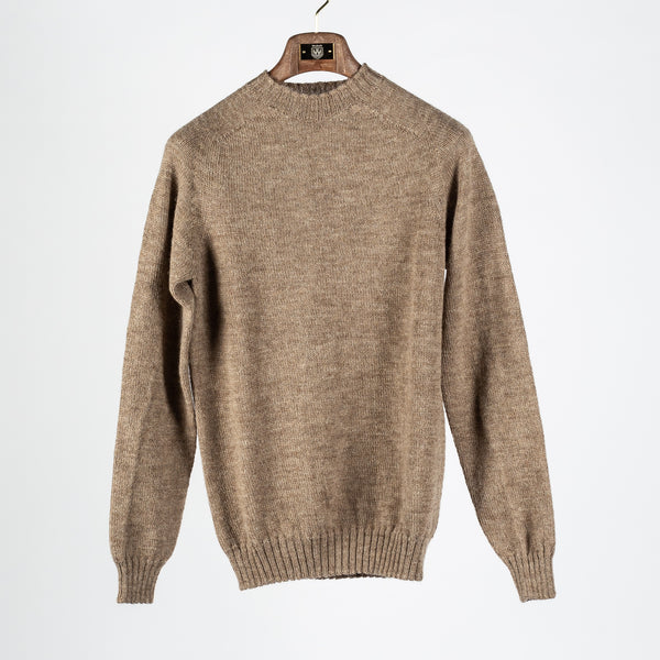 Tan Saddle Shoulder Crewneck Sweater