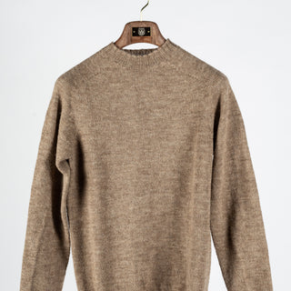 Harley Of Scotland Tan Saddle Shoulder Crewneck Sweater - Wool, Knit - View 6
