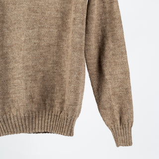 Harley Of Scotland Tan Saddle Shoulder Crewneck Sweater - Wool, Knit - Back View