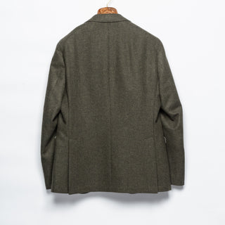 Latorre Moss Green Soft Construction Blazer - White, Wool, Tweed, Leather, Textured, Made In Italy - View 5