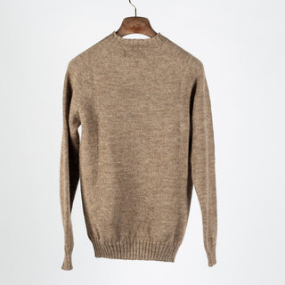 Harley Of Scotland Tan Saddle Shoulder Crewneck Sweater - Wool, Knit - View 5