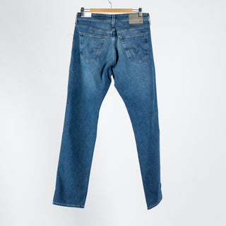 AG Everett High Peaks Slim Straight Denim - Navy, Wool, Cotton, Merino, Modern Fit - View 5