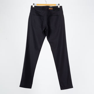 Alberto Textured Navy 1434 Pipe Ceramica Trousers - Polyester, Viscose, Stretch, Regular Fit - View 5