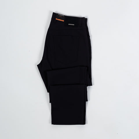 Alberto Textured Navy 1434 Pipe Ceramica Trousers - Polyester, Viscose, Stretch, Regular Fit - View 8