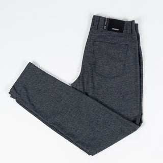 Alberto Textured Navy 1437 Pipe Premium Trousers - Polyester, Viscose, Stretch, Regular Fit - View 9