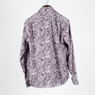 Stenstroms Light Purple Paisley Jersey Dress Shirt - Tan, Cotton, Jersey, Regular Fit - View 5