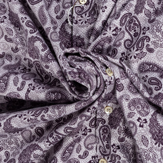 Stenstroms Light Purple Paisley Jersey Dress Shirt - Tan, Cotton, Jersey, Regular Fit - Alternate View