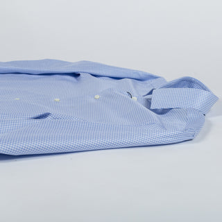 Stenstroms Light Blue Checked Twill Shirt Dress Shirt - Cotton, Twill, Regular Fit - View 8