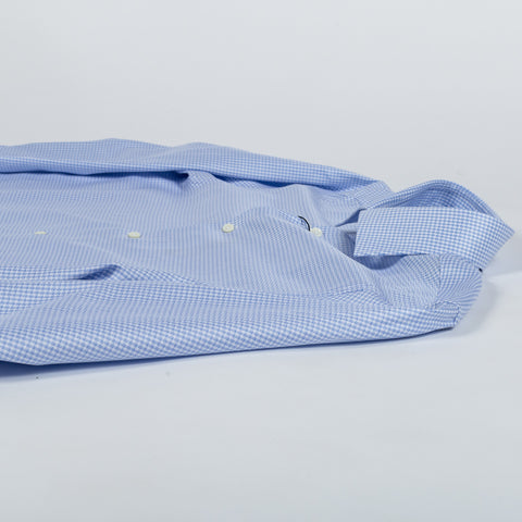 Stenstroms Light Blue Checked Twill Shirt Dress Shirt - Cotton, Twill, Regular Fit - View 8