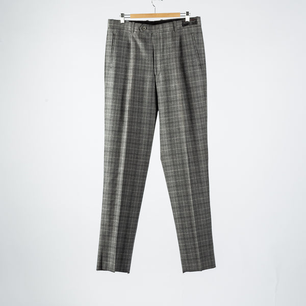 Grey Glen check Single Pleated Trousers