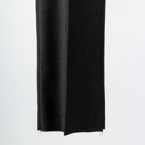 Gala Charcoal Glen check Single Pleated Trousers - Navy, Wool, Merino, Suede, Classic Fit, Made In Canada - View 5