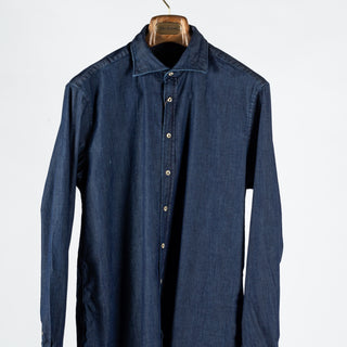 Stenstrom Dark Blue Denim Jersey Dress Shirt 2