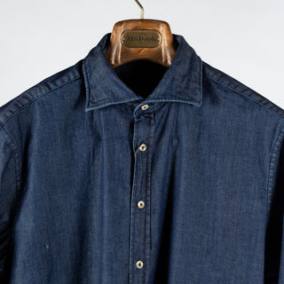 Stenstrom Dark Blue Denim Jersey Dress Shirt 3
