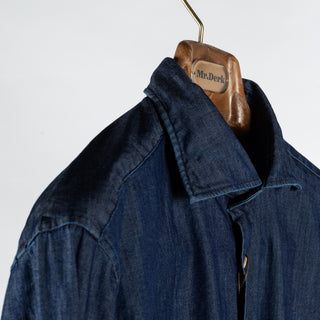 Stenstrom Dark Blue Denim Jersey Dress Shirt 5