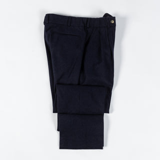 Informale Navy T010 Easy Trouser - Wool, Cotton, Merino, Relaxed Fit, Knit - View 9