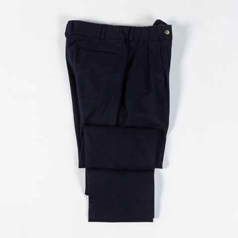 Informale Navy T010 Easy Trouser - Wool, Cotton, Merino, Relaxed Fit, Knit - View 9