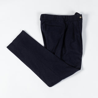 Informale Navy T010 Easy Trouser - Wool, Cotton, Merino, Relaxed Fit, Knit - View 10