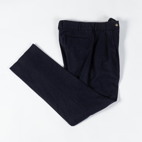 Informale Navy T010 Easy Trouser - Wool, Cotton, Merino, Relaxed Fit, Knit - View 10