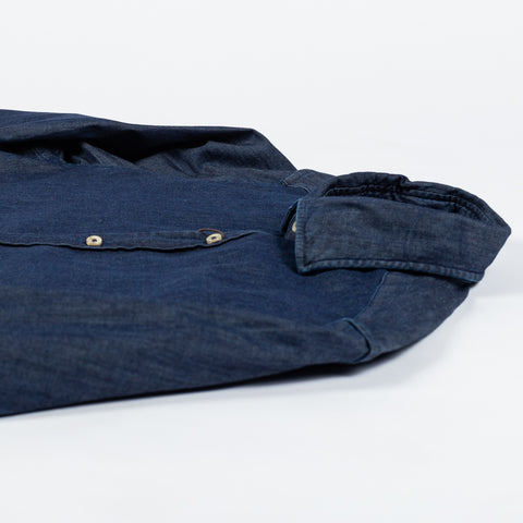Stenstrom Dark Blue Denim Jersey Dress Shirt 7