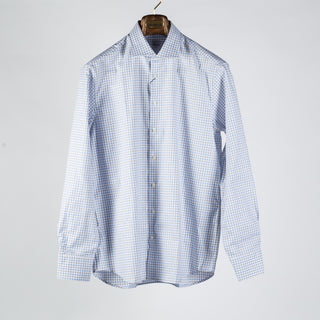 Stenstrom Light Blue Checked Oxford Dress Shirt 1