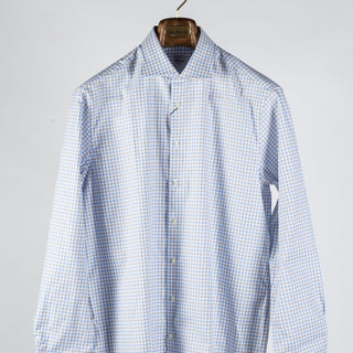 Stenstrom Light Blue Checked Oxford Dress Shirt 6