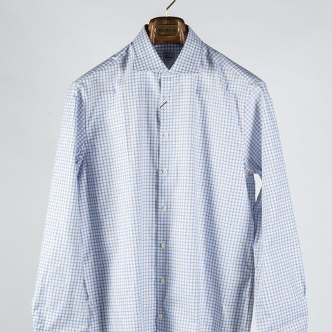Stenstrom Light Blue Checked Oxford Dress Shirt 6