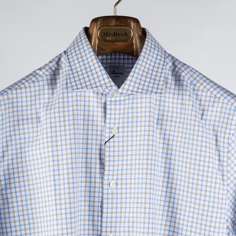 Stenstrom Light Blue Checked Oxford Dress Shirt 7