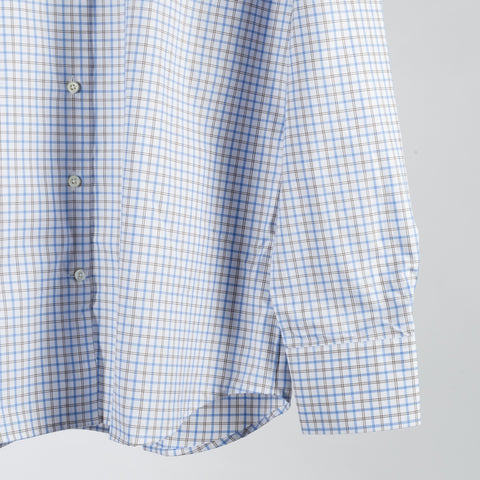 Stenstrom Light Blue Checked Oxford Dress Shirt 4