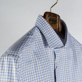 Stenstrom Light Blue Checked Oxford Dress Shirt 3