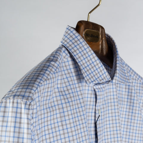Stenstrom Light Blue Checked Oxford Dress Shirt 3