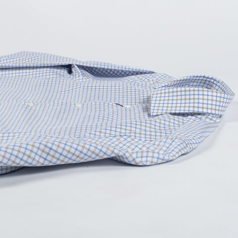 Stenstrom Light Blue Checked Oxford Dress Shirt 8