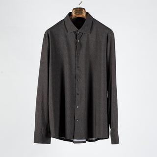 Stenstrom Charcoal Twill Jersey Dress Shirt 1