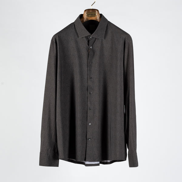 Charcoal Twill Jersey Dress Shirt