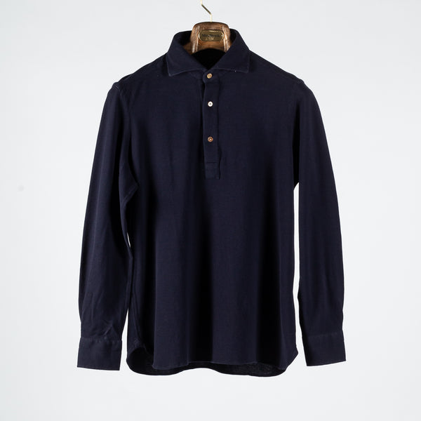 Navy P014 Long Sleeve Polo