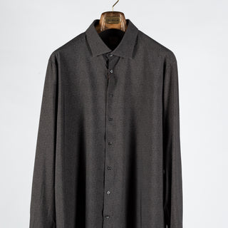 Stenstrom Charcoal Twill Jersey Dress Shirt 6