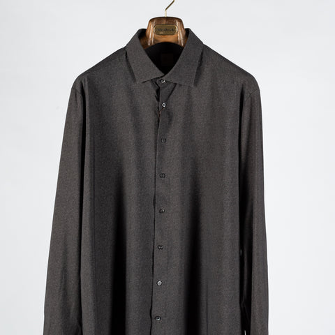 Stenstrom Charcoal Twill Jersey Dress Shirt 6