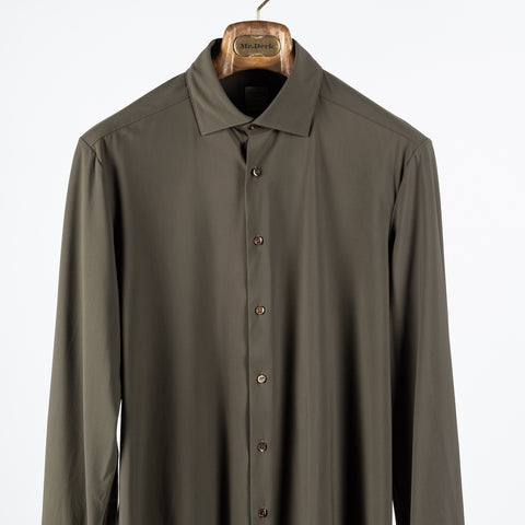 Stenstrom Olive Green Jersey Dress Shirt 6