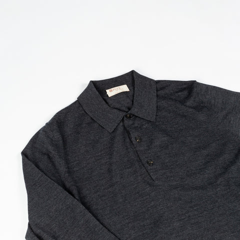 Fly3 Charcoal Wool L/S Polo 2