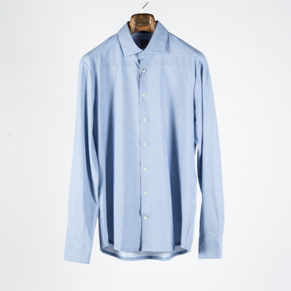 Blue Twill Jersey Dress Shirt
