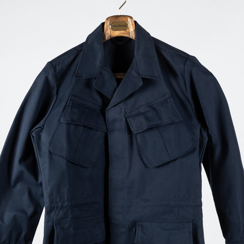 Informale Navy J002 Jungle Jacket - White, Wool, Cotton, Merino, Tailored Fit - View 6