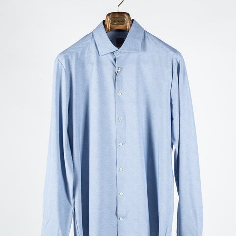 Stenstrom Blue Twill Jersey Dress Shirt 6